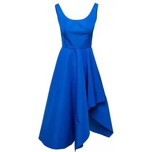 Midi Blue Draped Dress With Asymmetric Bottom In P - Größe 40 - blue - alexander mcqueen - Modalova