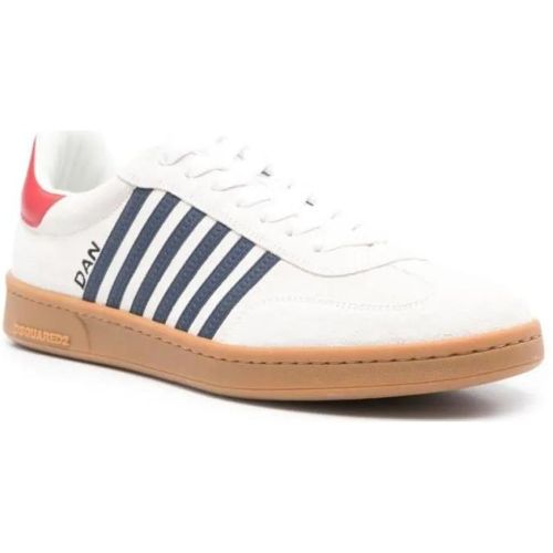 Low-Top Sneaker - White Boxer Sneaker With Blue Detail - Gr. 41 (EU) - in - für Damen - Dsquared2 - Modalova