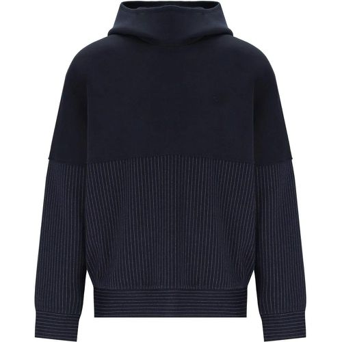 MARINEBLAUES NADELSTREIFEN-HOODIE - Größe L - Emporio Armani - Modalova