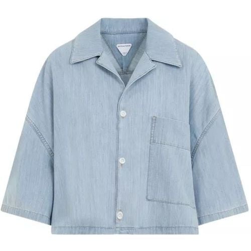 Light Blue Denim Shirt - Größe 42 - blau - Bottega Veneta - Modalova