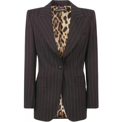 Single-Breasted Striped Blazer - Größe 42 - black - Dolce&Gabbana - Modalova
