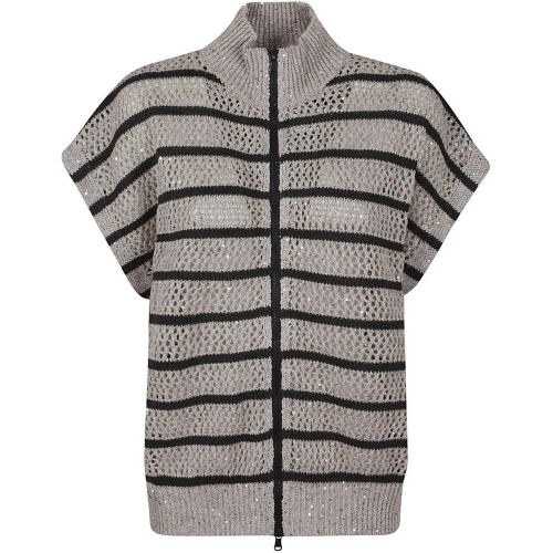 Cardigan Dazzling Striped Net - Größe S - BRUNELLO CUCINELLI - Modalova