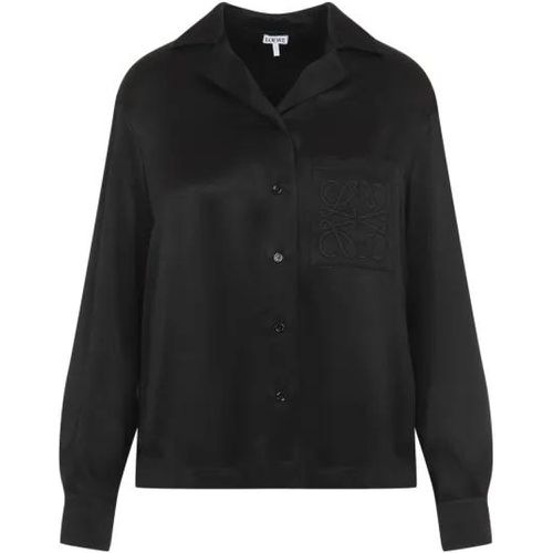 Black Silk Pyjama Blouse - Größe 38 - schwarz - Loewe - Modalova