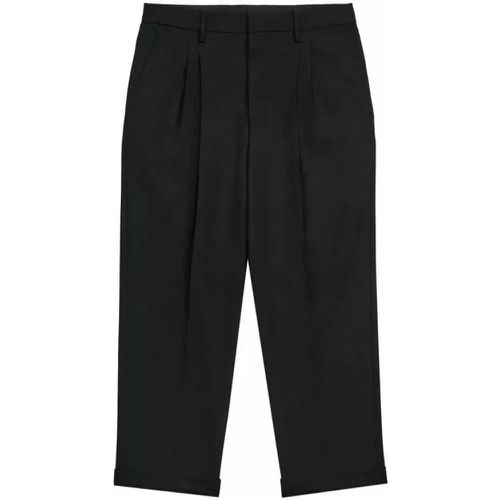 Box-Pleated Black Cropped Trousers - Größe 38 - AMI Paris - Modalova