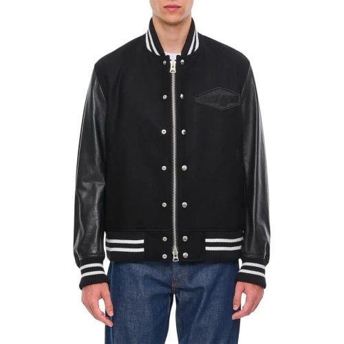 Wool Melton X Leather Blouson - Größe 2 - Sacai - Modalova