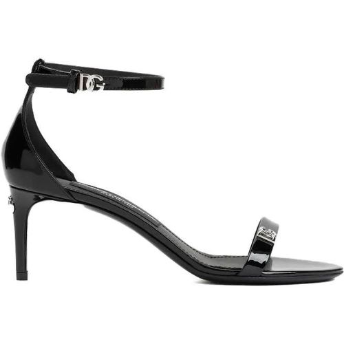 Sandalen & Sandaletten - Black Patent Calf Leather Sandals - Gr. 39,5 (EU) - in - für Damen - Dolce&Gabbana - Modalova