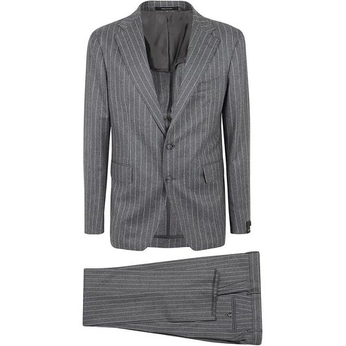 Ash Grey Pinstripe Blazer With Tailored Trousers - Größe 48 - Tagliatore - Modalova