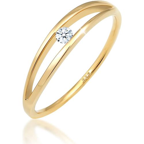 Ringe - Ring Verlobung Wellen Diamant (0.06 ct.) 585 Gelbg - Gr. 52 MM - in - für Damen - Elli - Modalova