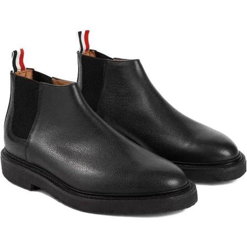 Boots & Stiefeletten - Black Leather Mid Top Chelsea Boots - Gr. 10 - in - für Damen - Thom Browne - Modalova