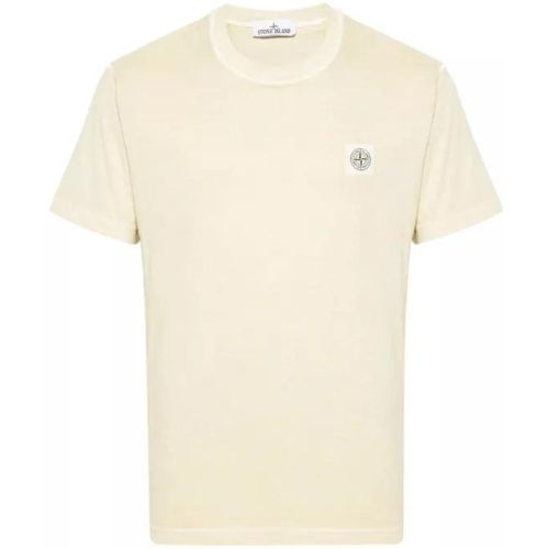 Ecru Cotton T-Shirt - Größe L - Stone Island - Modalova