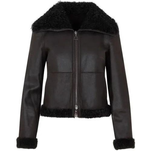 Mocca Lamb Leather Jacket - Größe 38 - schwarz - akris - Modalova