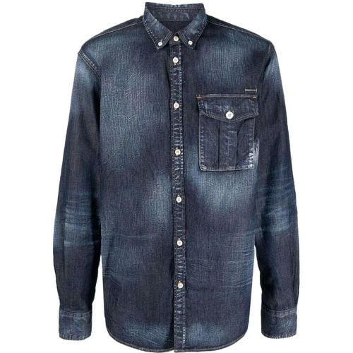 Logo-Plaque Denim Shirt - Größe 48 - Dsquared2 - Modalova