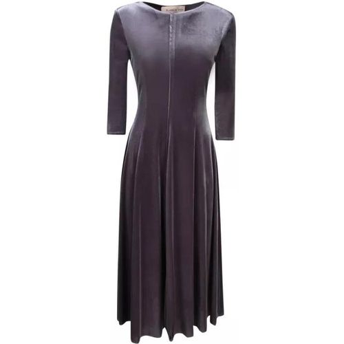 Velvet Midi Dress - Größe 38 - gray - Blanca Vita - Modalova