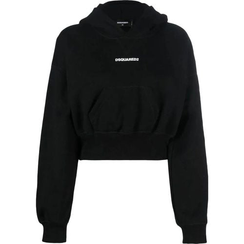 Attached Cap Cropped Hoodie - Größe M - Dsquared2 - Modalova