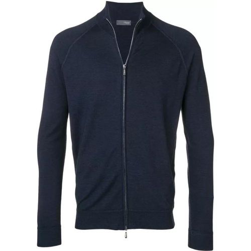 Zipped Crewneck Sweater - Größe 46 - blue - Drumohr - Modalova