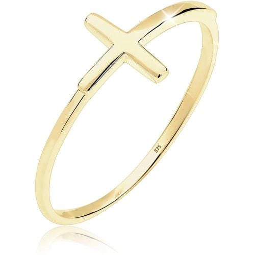 Ringe - Ring Kreuz Symbol Trend Blogger 375 Gelbgold - Gr. 52 MM - in - für Damen - Elli - Modalova