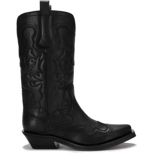 Stiefel - Pointed Texan Boot With Embroidery - Gr. 37 (EU) - in - für Damen - Ganni - Modalova