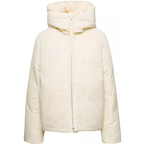 Cream Hooded Down Jacket With Zip In Nylon - Größe M - multi - Jil Sander - Modalova