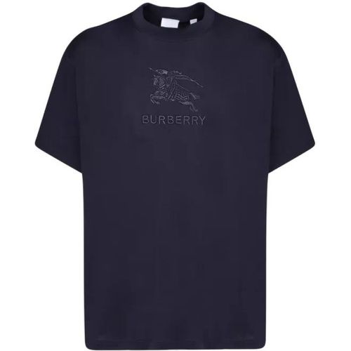 Embroidered Equestrian Knight Logo T-Shirt - Größe M - blau - Burberry - Modalova