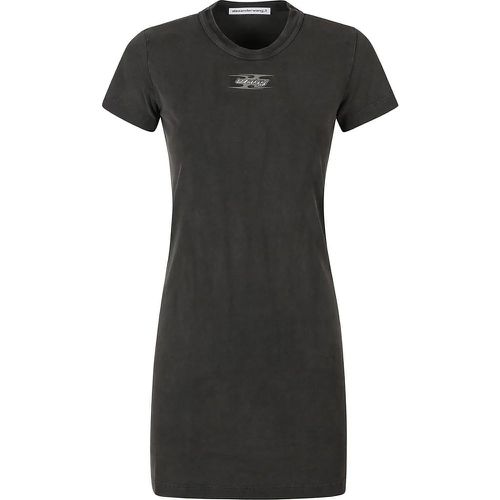 Blade Logo Shrunken T-shirt Mini Dress Green - Größe S - alexander wang - Modalova