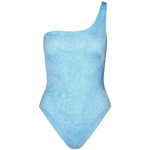Asymmetric 'Barocco' One-Piece Swimsuit In Light B - Größe 1 - blue - Versace - Modalova