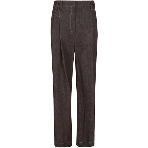 Brown Denim Pants - Größe 40 - BRUNELLO CUCINELLI - Modalova