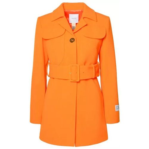 Orange Virgin Wool Coat - Größe 36 - orange - Patou - Modalova