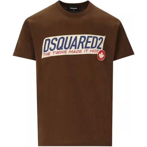 Super Negative Dyed Cool Brown T-Shirt - Größe L - brown - Dsquared2 - Modalova