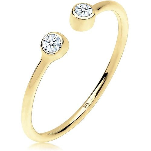 Ringe - Ring Offen Statement Diamant 0.06 ct. 375 Gelbgold - Gr. 52 MM - in Weiß - für Damen - Elli - Modalova