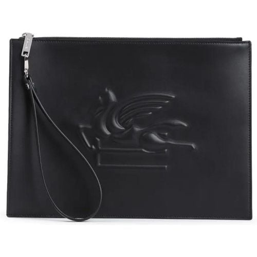 Crossbody Bags - Logo Embossed Black Leather Pouch - Gr. unisize - in - für Damen - ETRO - Modalova