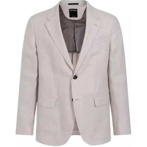 Oasi Beige Linen Jacket - Größe 50 - gray - Zegna - Modalova