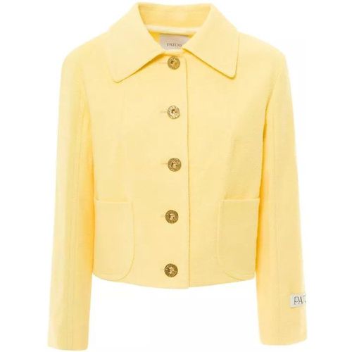 Yellow Jacket With Branded Buttons In Cotton Blend - Größe 38 - yellow - Patou - Modalova