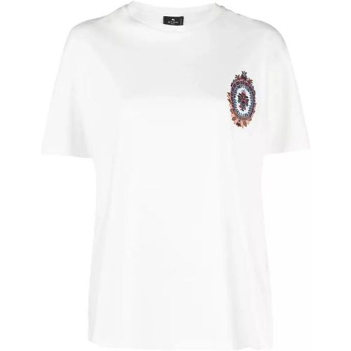 Embroidered T -Shirt Crest White - Größe M - white - ETRO - Modalova