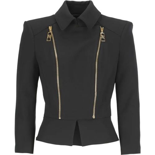 Crepe Stretch Jacket - Größe 44 - schwarz - Elisabetta Franchi - Modalova