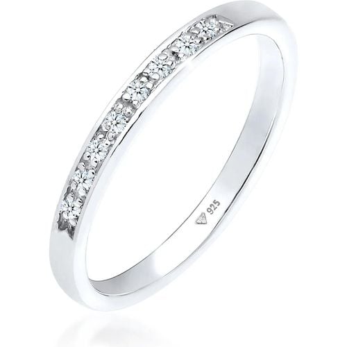 Ringe - Ring Aufsteckring Funkelnd Diamant (0.04 ct) 925 S - Gr. 52 MM - in Weiß - für Damen - Elli - Modalova