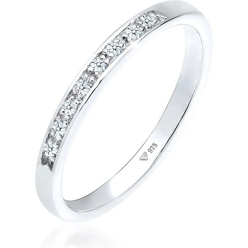 Ringe - Ring Aufsteckring Funkelnd Diamant (0.04 ct) 925 S - Gr. 58 MM - in Weiß - für Damen - Elli - Modalova