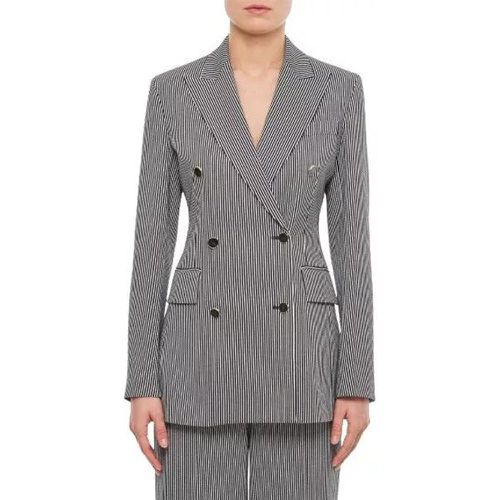 Cotton Linen Double Breasted Jacket - Größe 44 - gray - Max Mara - Modalova