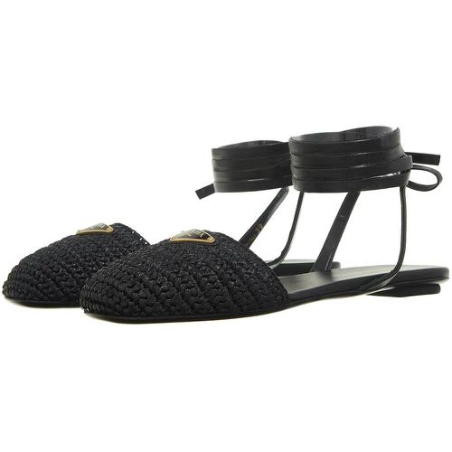 Sandalen - Logo Plaque Tie-Fastened Sandals - Gr. 37 (EU) - in - für Damen - Prada - Modalova