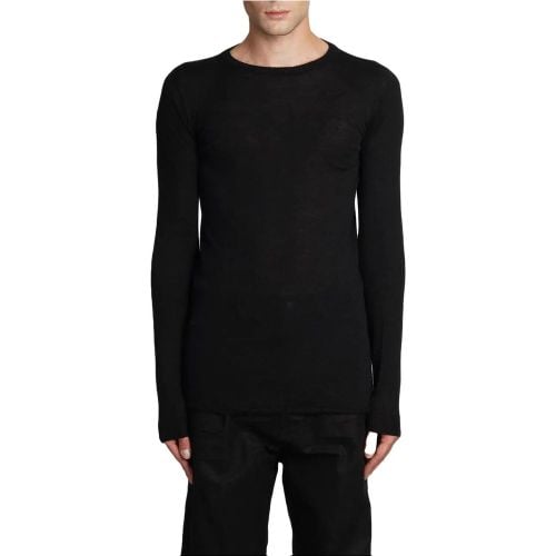 Pull Cachemire Noir Biker Level Round Neck Rick Ow - Größe L - Rick Owens - Modalova