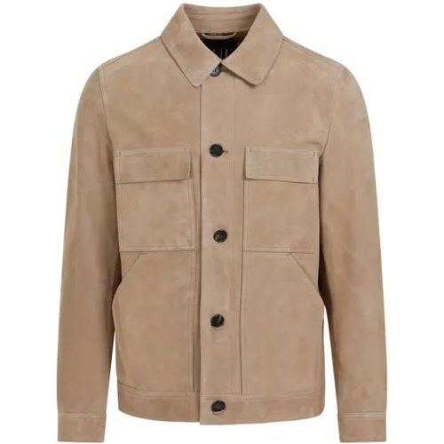 Suede Tailored Fawn Leather Jacket - Größe M - braun - Dunhill - Modalova