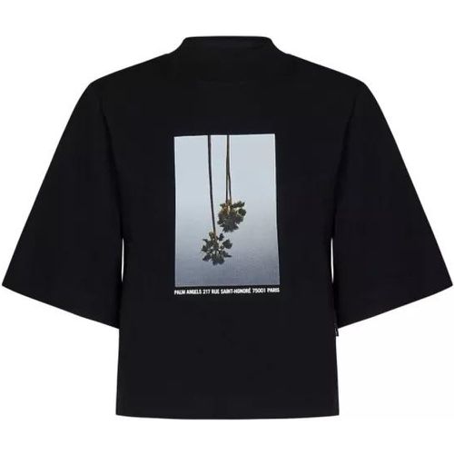 Boxy Fit T-Shirt In Black Cotton Jersey - Größe L - black - Palm Angels - Modalova