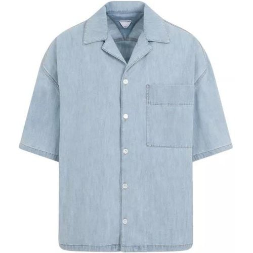 Light Bleach Blue Cotton Chambray Shirt - Größe 46 - blau - Bottega Veneta - Modalova