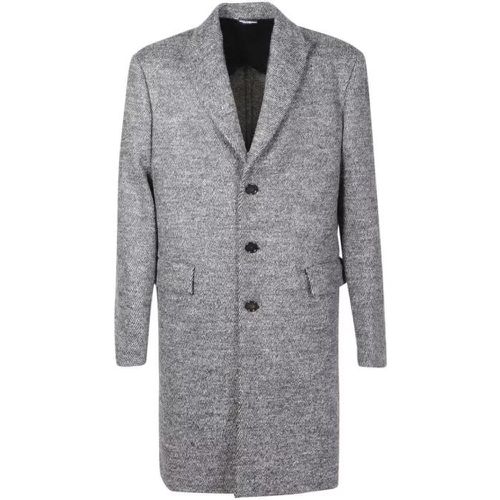 Single-Breasted Grey Wool Coat - Größe 46 - grau - Dolce&Gabbana - Modalova