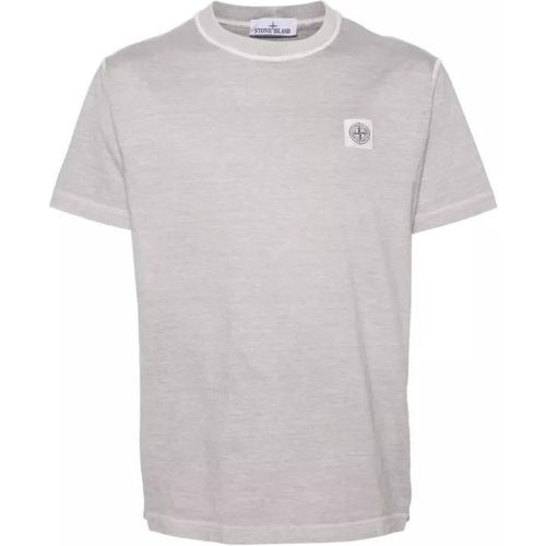 Compass-Appliqué Cotton T-Shirt - Größe L - gray - Stone Island - Modalova