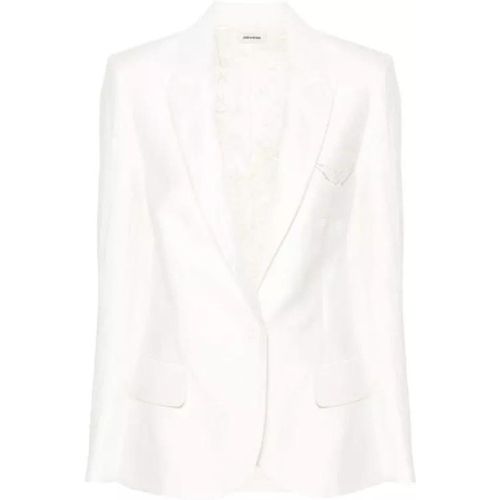 Vow Single-Breasted Crinkled Blazer - Größe 40 - white - Zadig & Voltaire - Modalova