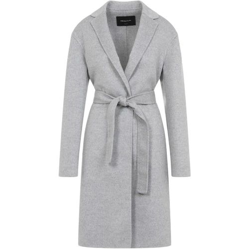 Rock Grey Virgin Wool Double Breasted Coat - Größe 38 - Fabiana Filippi - Modalova