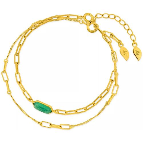 Armband - Bracelet Set Cube, Agate, silver gold plate - Gr. M - in Grün - für Damen - Leaf - Modalova