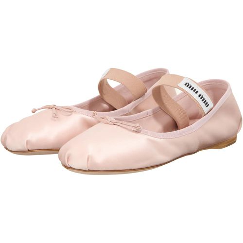 Loafer - Satin Ballet Flats - Gr. 36 (EU) - in Gold - für Damen - Miu Miu - Modalova