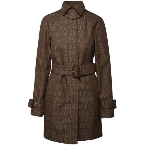 Brown Cotton Blend Trench Coat - Größe 40 - brown - Versace - Modalova