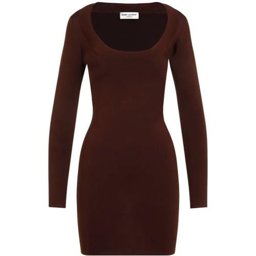 Chocolat Viscose Mini Dress - Größe M - Saint Laurent - Modalova